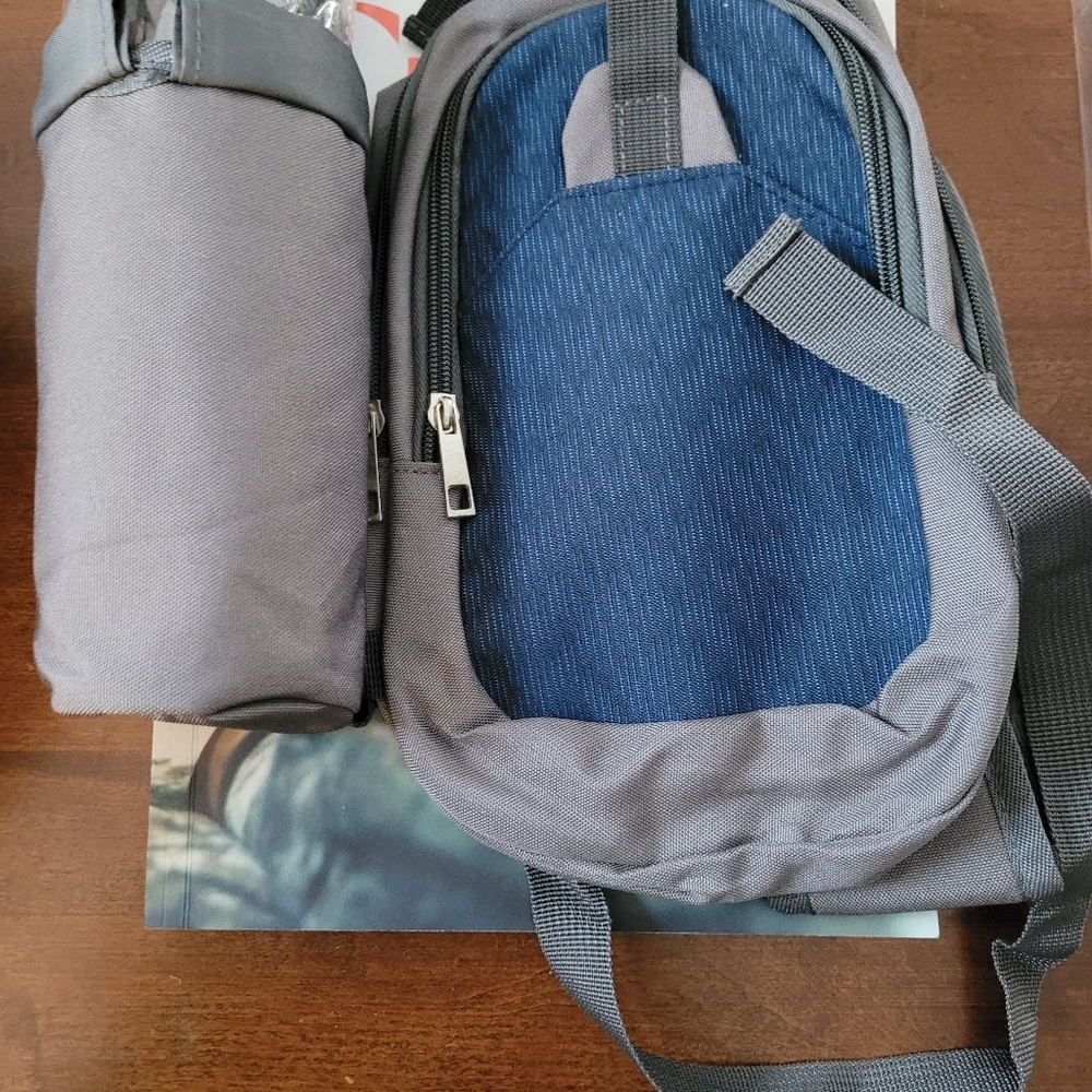 Crossbody bag pack with water bottle